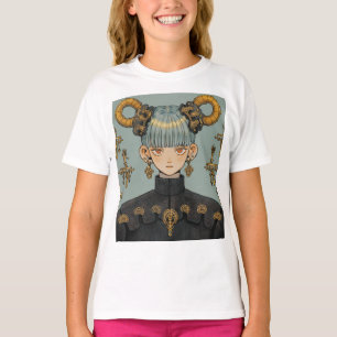 Ornate Steampunk Fantasy Anime Girl T-Shirt