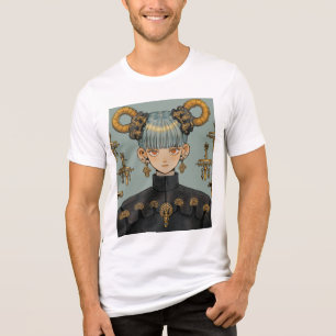 Ornate Steampunk Fantasy Anime Girl Tri-Blend Shirt