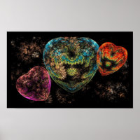 Ornate Steampunk Velvet Textured Hearts