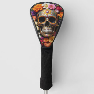 Ornate Sugar Skull Golf Head Cover