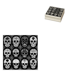 Ornate Sugar Skull Ink Stamp Day of the Dead