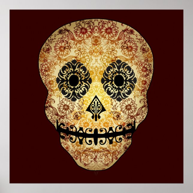 Ornate Sugar Skull Print (Front)