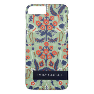 Ornate Teal Navy Classy Floral Peacock Pattern Case-Mate iPhone Case