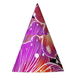 Ornate Tender Flowers Mix Pattern Party Hat