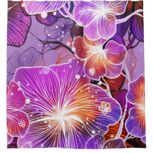 Ornate Tender Flowers Mix Pattern Shower Curtain