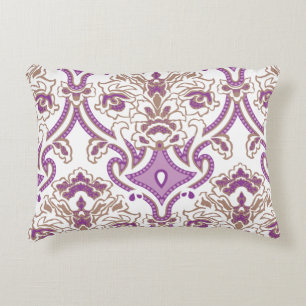 Ornate textile design featuring intricate floral p decorative cushion