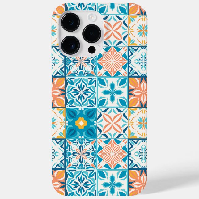 Ornate tiles in blue and orange Case-Mate iPhone case (Back)
