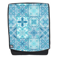 Ornate tiles in blue and white