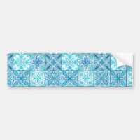 Ornate tiles in blue and white