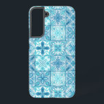 Ornate tiles in blue and white samsung galaxy case<br><div class="desc">Hand-painted various ornate tiles with floral elements</div>