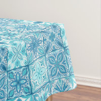Ornate tiles in blue and white