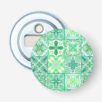 Ornate tiles in green and white
