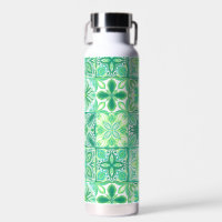Ornate tiles in green and white