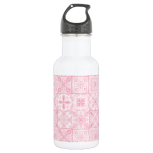 Ornate tiles in pink  532 ml water bottle