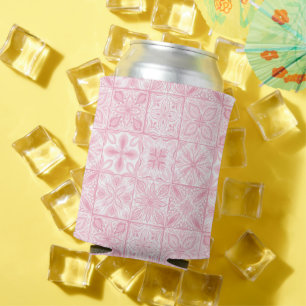 Ornate tiles in pink can cooler