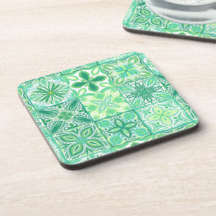 Ornate tiles in pink  coaster