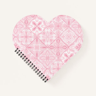 Ornate tiles in pink  notebook