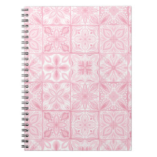 Ornate tiles in pink  notebook
