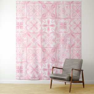 Ornate tiles in pink  tapestry