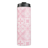 Ornate tiles in pink