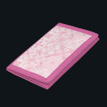 Ornate tiles in pink  trifold wallet<br><div class="desc">Hand-painted various ornate tiles with floral elements</div>