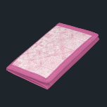 Ornate tiles in pink  trifold wallet<br><div class="desc">Hand-painted various ornate tiles with floral elements</div>