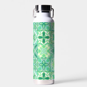 Ornate tiles in pink  water bottle