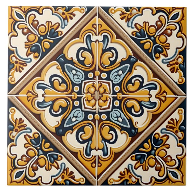 Ornate Traditional Spanish Tile (Front)