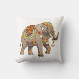 Ornate Traditional Thai Royal Elephant Art Cushion