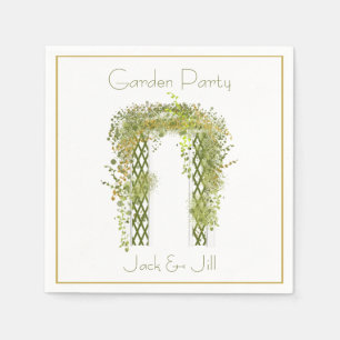 Ornate Trellis with Green and Gold Foliage  Napkin