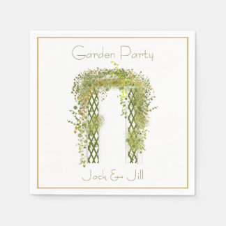 Ornate Trellis with Green and Gold Foliage  Napkin