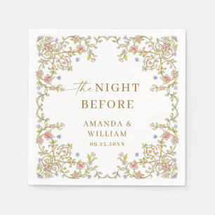 Ornate Victorian Bohemian Flowers Rehearsal Dinner Napkin