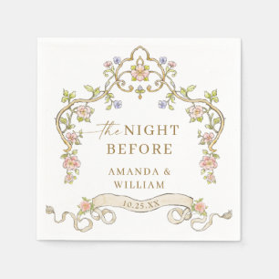 Ornate Victorian Bohemian Flowers Rehearsal Dinner Napkin