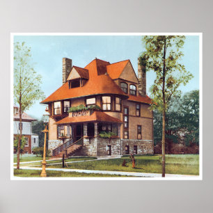 Ornate Victorian-Era House Poster