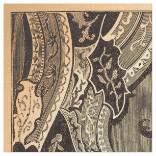 Ornate Victorian Floral Panel Fabric