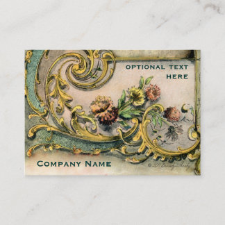 Ornate Victorian Flower & Scroll Business Card