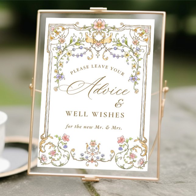 Ornate Victorian Grace Floral Advice & Wishes Sign (Creator Uploaded)