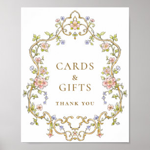Ornate Victorian Grace Floral Cards and Gifts Sign