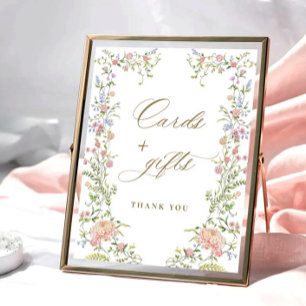 Ornate Victorian Grace Floral Cards and Gifts Sign