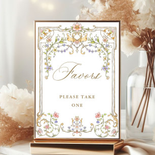 Ornate Victorian Grace Floral Favours Wedding Sign