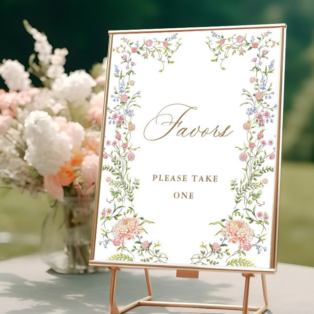 Ornate Victorian Grace Floral Favours Wedding Sign (Creator Uploaded)