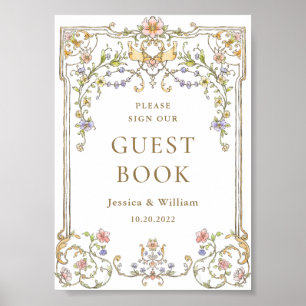 Ornate Victorian Grace Floral Guestbook Sign