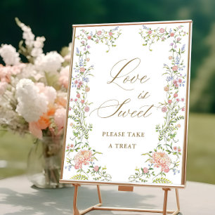 Ornate Victorian Grace Floral Love is Sweet Sign