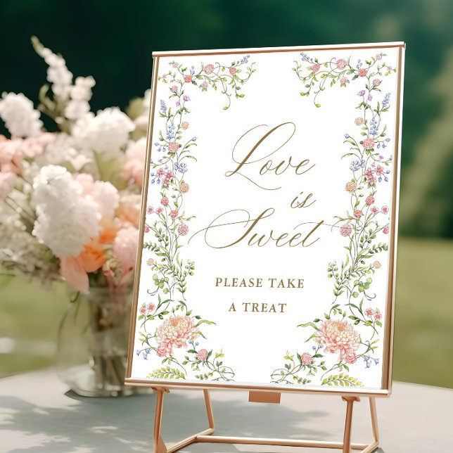 Ornate Victorian Grace Floral Love is Sweet Sign (Creator Uploaded)