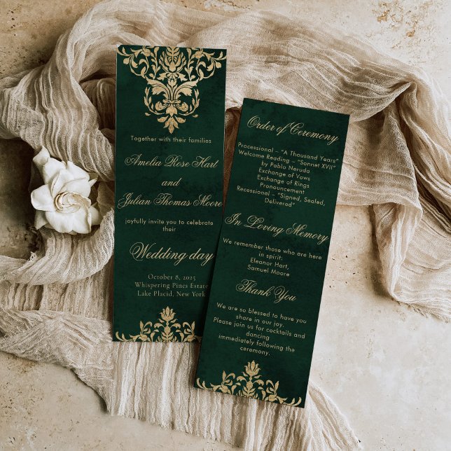 Ornate Victorian Green and gold Wedding Prorgam (Creator Uploaded)