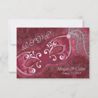 Ornate Victorian Masquerade Ball Wedding RSVP