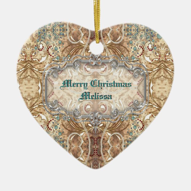Ornate Victorian Style Heart Ornament (Front)