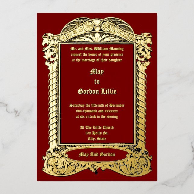 Ornate Vintage Art Deco 1913 Wedding (Front)