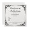 Ornate Vintage Certificate of Authenticity for Art