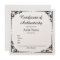 Ornate Vintage Certificate of Authenticity for Art
